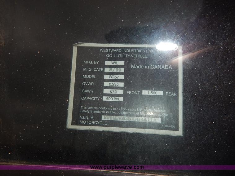 image for item BH9887 1999 Go-4 utility three wheel police utility vehicle