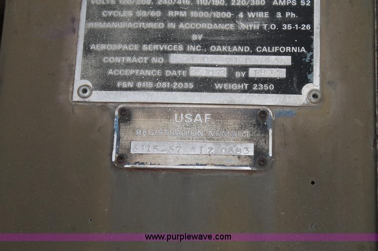 image for item BJ9388 1972 generator set