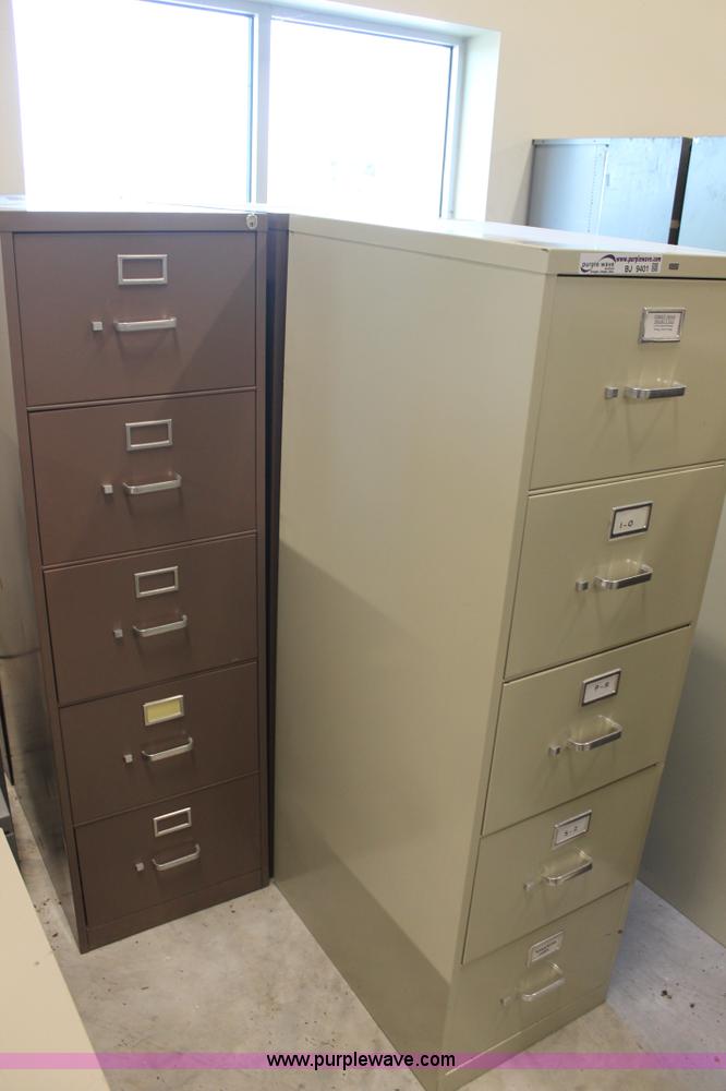 image for item BJ9401 Assorted five drawer metal filing cabinets
