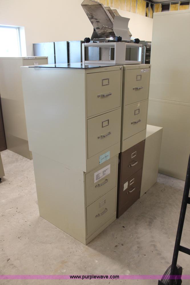 image for item BJ9403 (5) two drawer metal filing cabinets