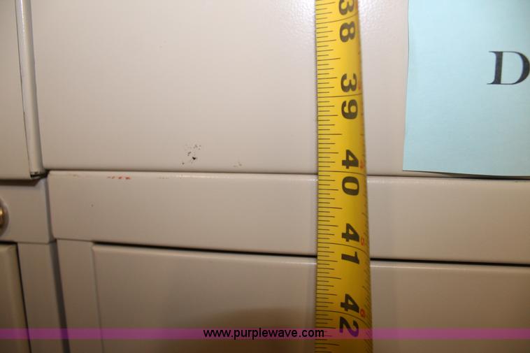 image for item BJ9406 (8) three drawer metal filing cabinets