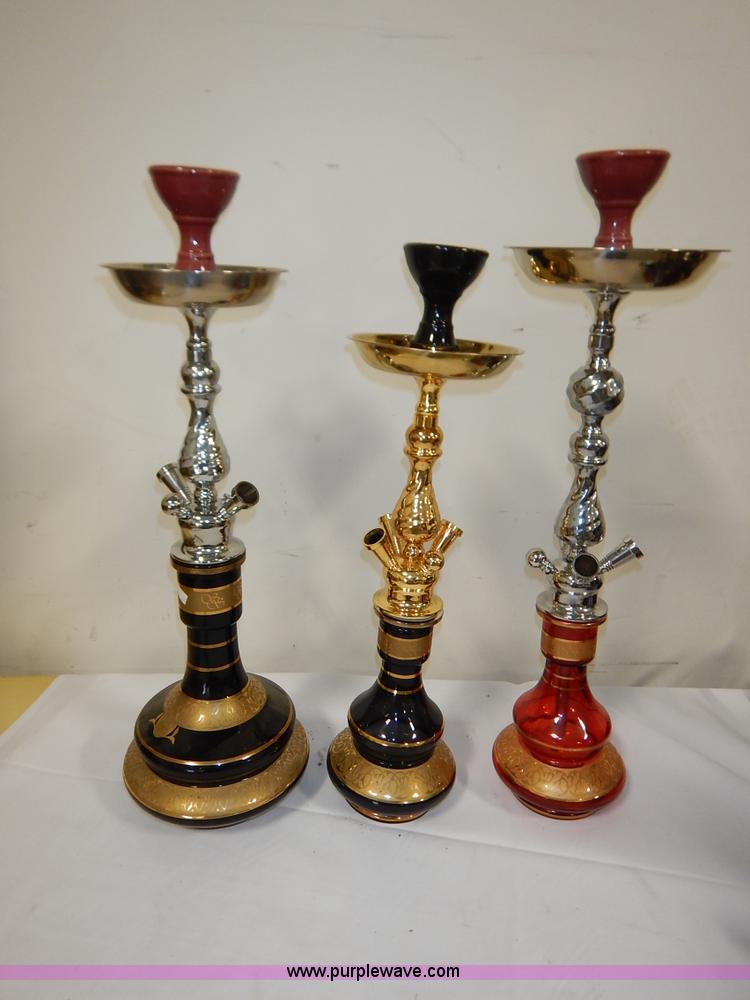 (3) Designer glass hookahs in Manhattan, KS Item BM9461 sold Purple
