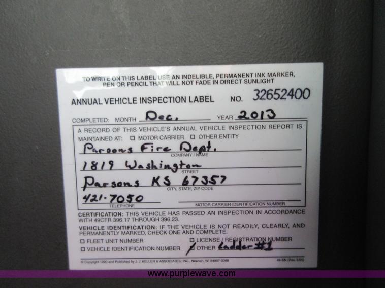 image for item I2030 1993 Hurricane E-One ladder fire truck