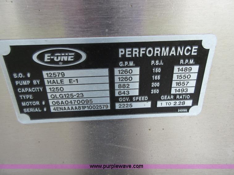 image for item I2030 1993 Hurricane E-One ladder fire truck