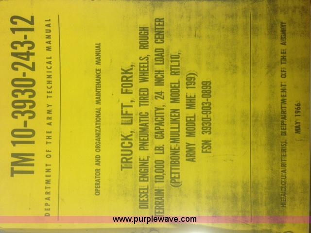 image for item J1741 1971 Pettibone A3520-1 forklift