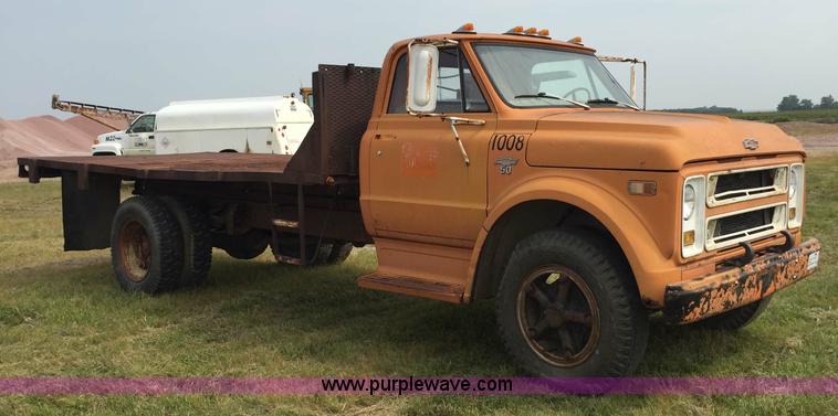 image for item J1745 1968 Chevrolet C50 flatbed truck