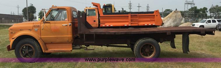 image for item J1745 1968 Chevrolet C50 flatbed truck