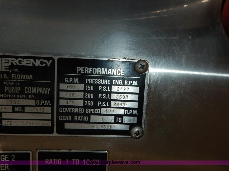 image for item J6439 1985 Ford F700 fire truck