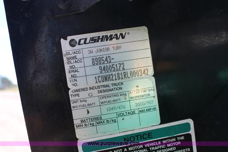 image for item K1038 1994 Cushman JR Turf-Truckster utility vehicle