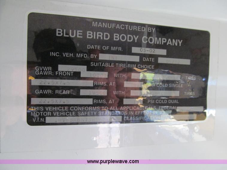 image for item K6254 2003 International 3800 school bus