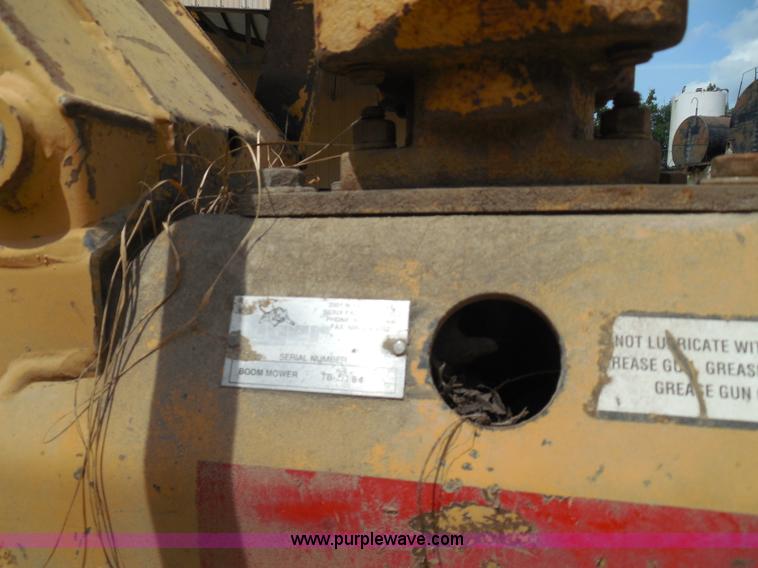 image for item K7527 2003 GMC W5500 flatbed truck with Tiger Truck Kat TRB-50C mower