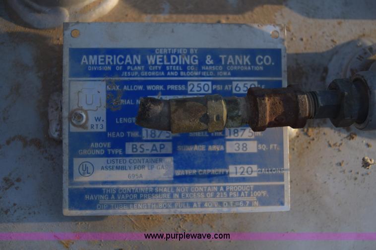 image for item L5801 1987 American Welding propane tank