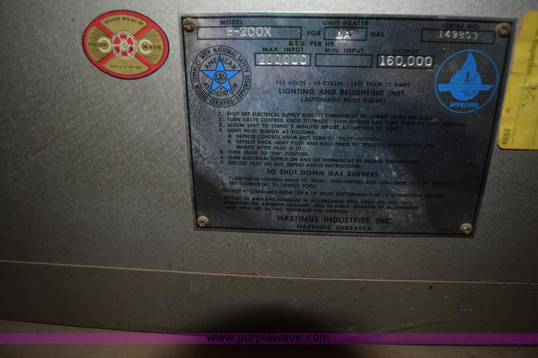 image for item L5802 (2) Hastings B200X overhead heaters