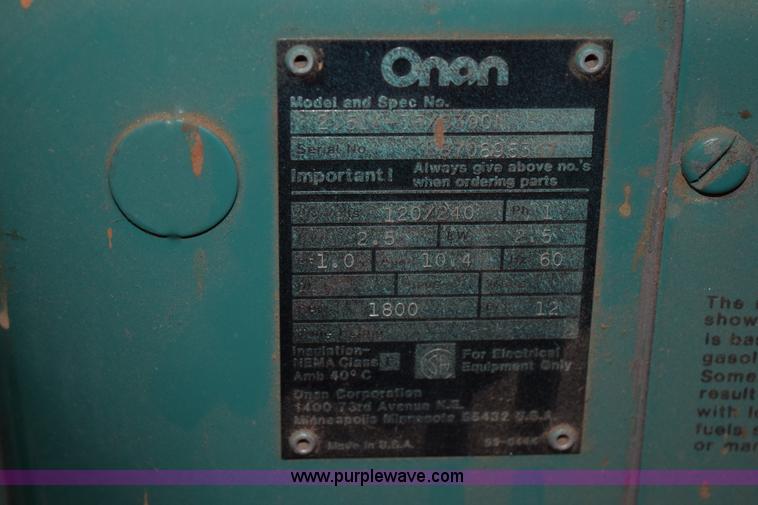 image for item L5805 Onan 2.5 generator set