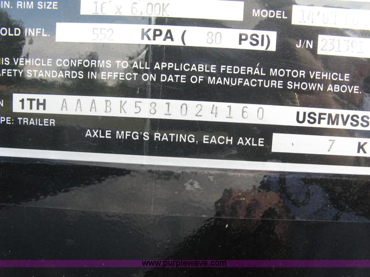 image for item L6330 2008 Hillsboro Tuff Loader dump trailer