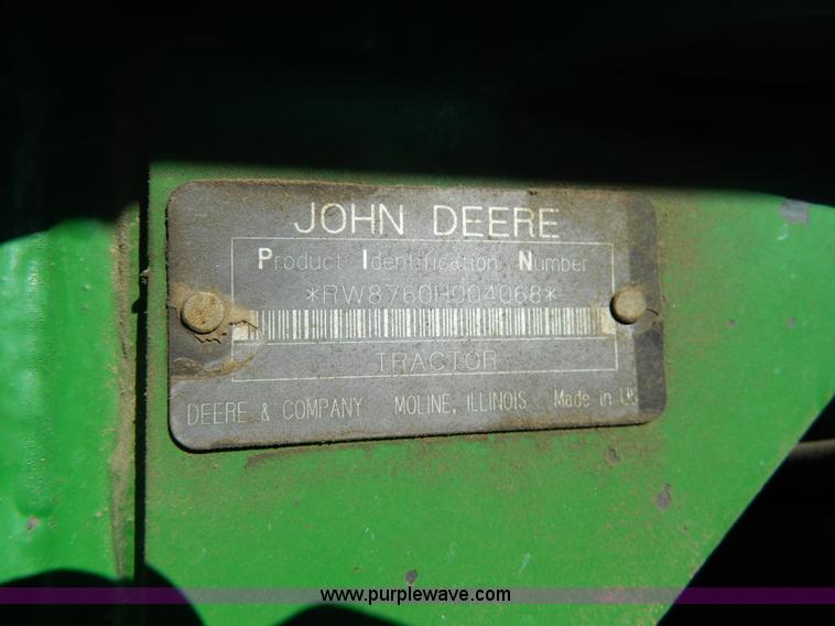 image for item K8188 1991 John Deere 8760 4WD tractor