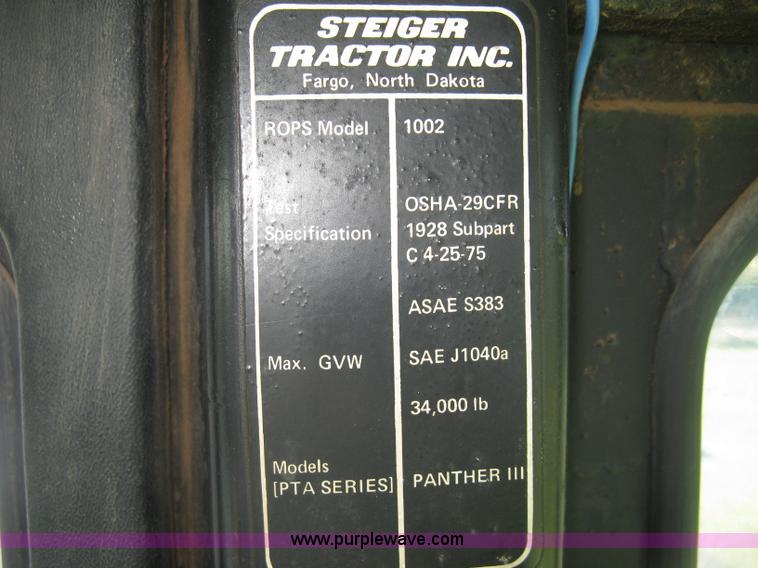 image for item L6310 1981 Steiger Couger III PTA251 4WD tractor