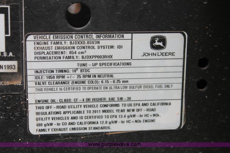 image for item H8150 2011 John Deere Gator 855D UTV