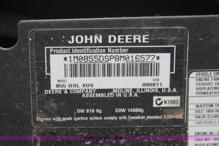 image for item H8150 2011 John Deere Gator 855D UTV