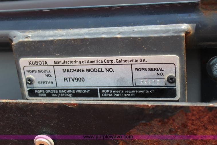 image for item I1654 2005 Kubota RTV900 utility vehicle