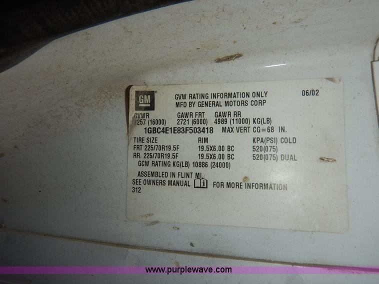 image for item J7759 2003 Chevrolet C4500 truck cab and chassis