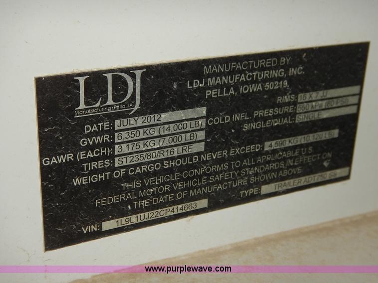 image for item K1652 2012 LDJ Thunder Creek Equipment fuel trailer