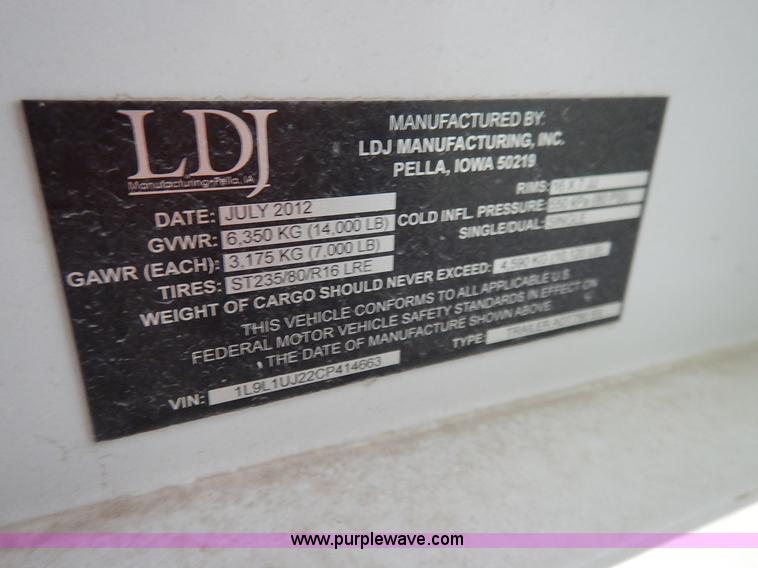 image for item K1652 2012 LDJ Thunder Creek Equipment fuel trailer