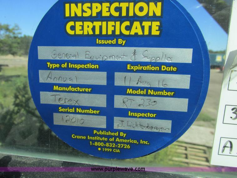 image for item A8857 2000 Terex RT230 rough terrain crane