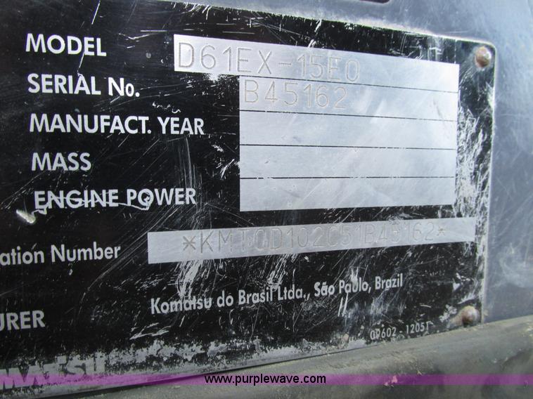 image for item H1240 2007 Komatsu D61EX-15 dozer