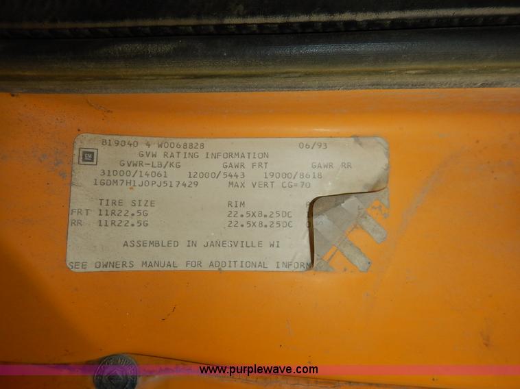 image for item J6416 1993 GMC TopKick dump truck