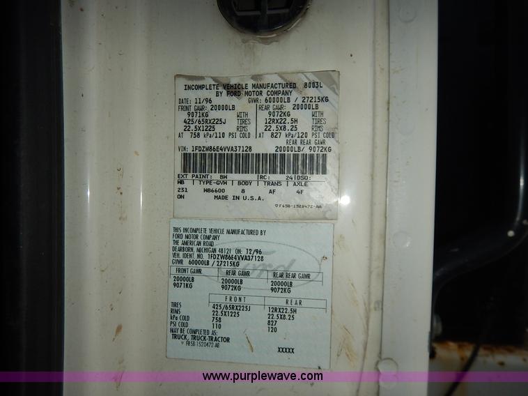 image for item J6484 1997 Ford LT8501 Louisville sewer rodder and vacuum excavation  truck