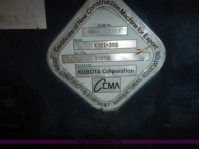 image for item J6496 2007 Kubota KX91-3 compact excavator