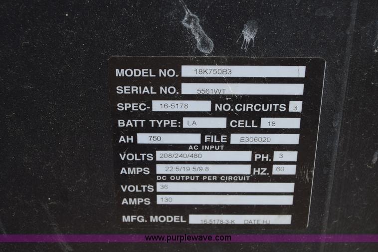 Kodiak 18K750B3 Premier forklift battery charger in Kinsley, KS Item