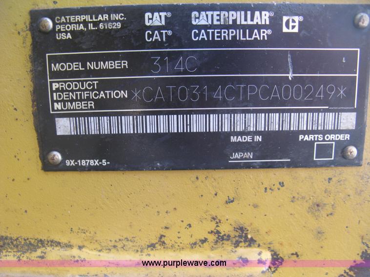 image for item L6334 2003 Caterpillar 314C excavator