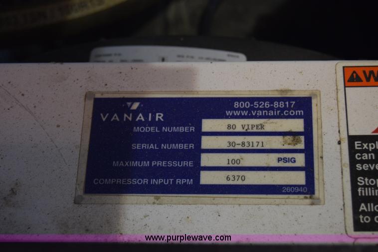 image for item BO9746 Vanair Viper air compressor
