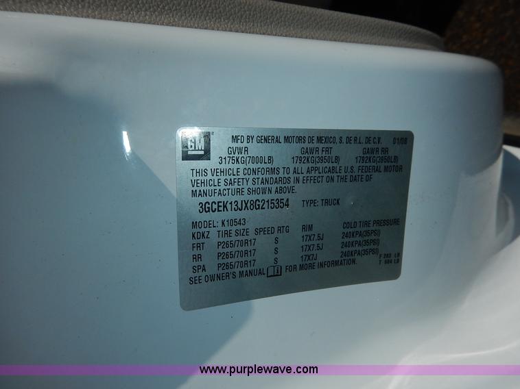 image for item J3631 2008 Chevrolet Silverado 1500 Crew Cab pickup truck