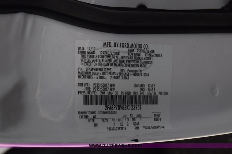 image for item L6350 2011 Ford Crown Victoria Police Interceptor