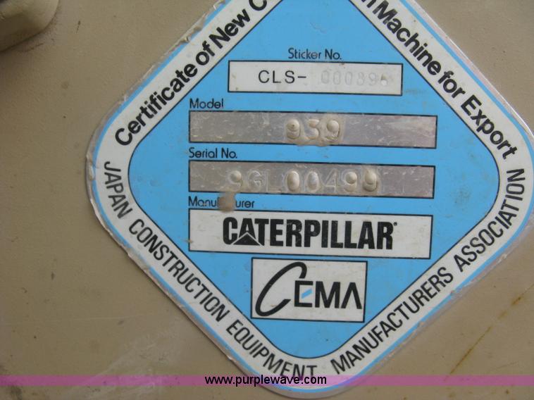 image for item L6356 1996 Caterpillar 939 track loader