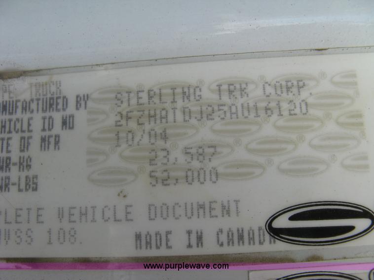 image for item L6358 2005 Sterling L7500 dump truck