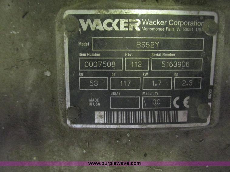 image for item L3764 Wacker BS524 jumping jack compactor