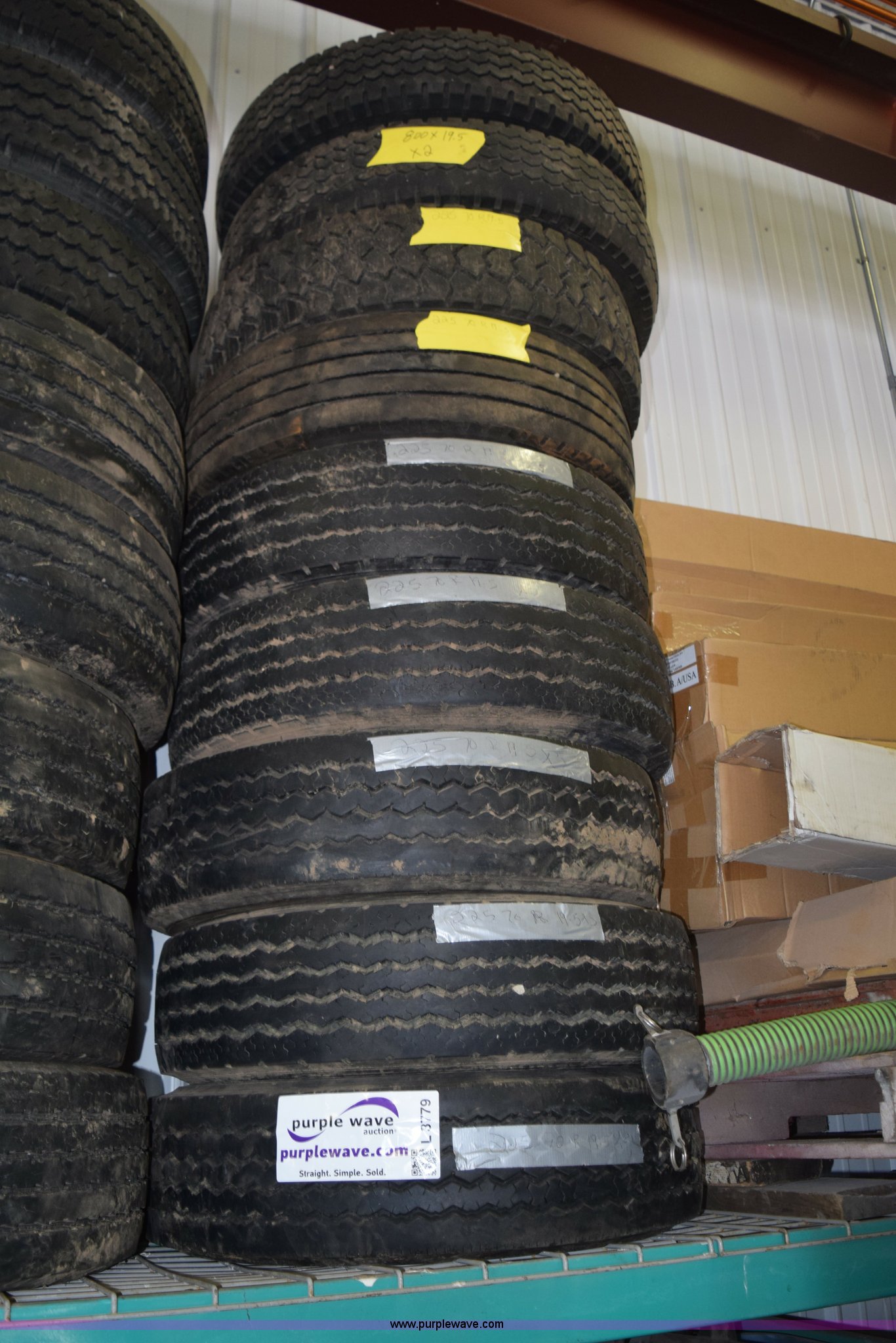 (9) assorted tires in Rochester, MN Item L3779 sold Purple Wave