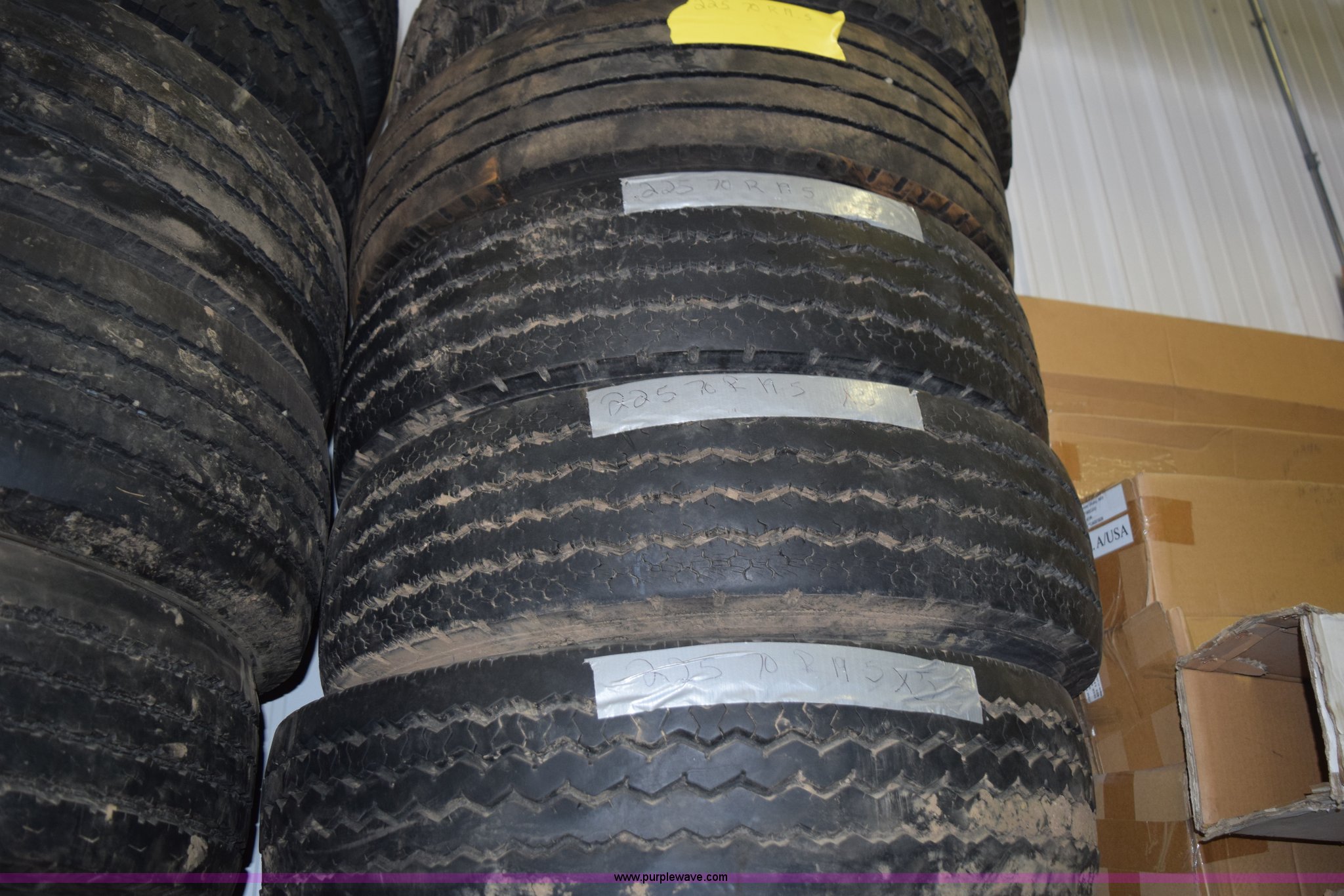 (9) assorted tires in Rochester, MN Item L3779 sold Purple Wave