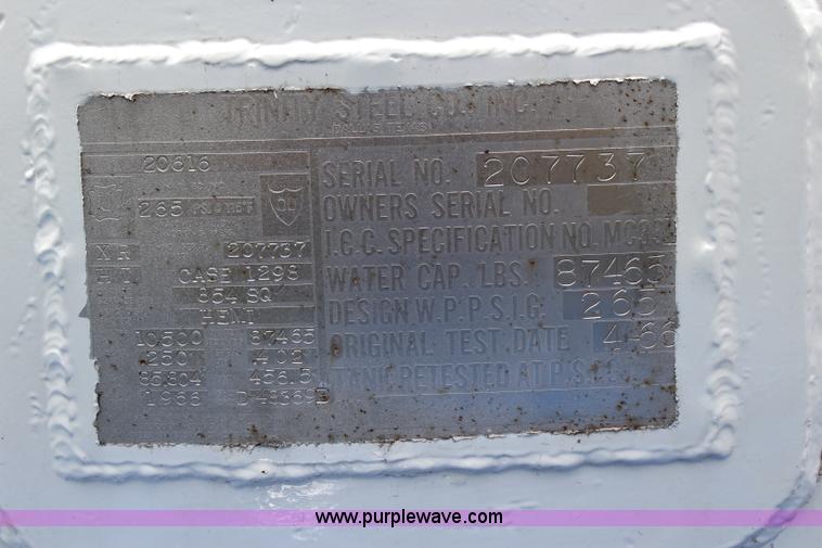 image for item J3662 1966 Trinity anhydrous ammonia/propane tank trailer