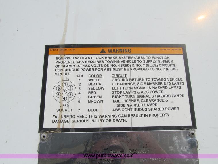 image for item K6353 2005 Great Dane 7411TP-SA dry van trailer