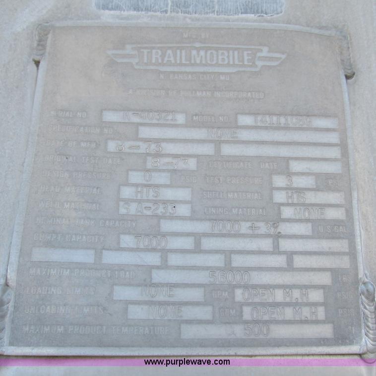 image for item L5299 1973 Trailmobile T41I1CBG oil tanker trailer