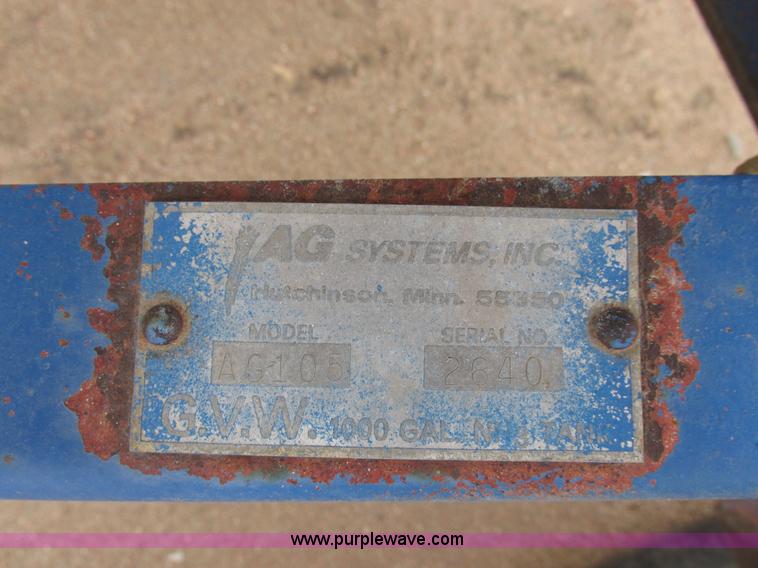 image for item BK9249 Ag Systems anhydrous ammonia nurse tank