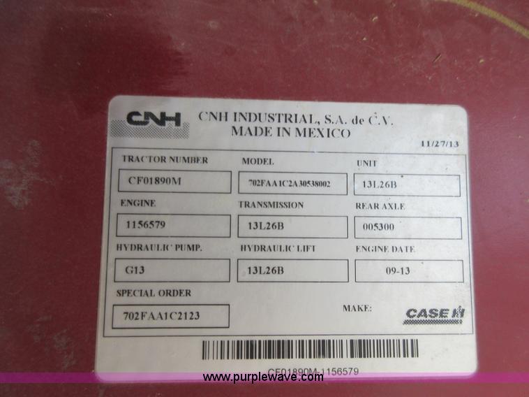 image for item J8708 2013 Case 110A tractor