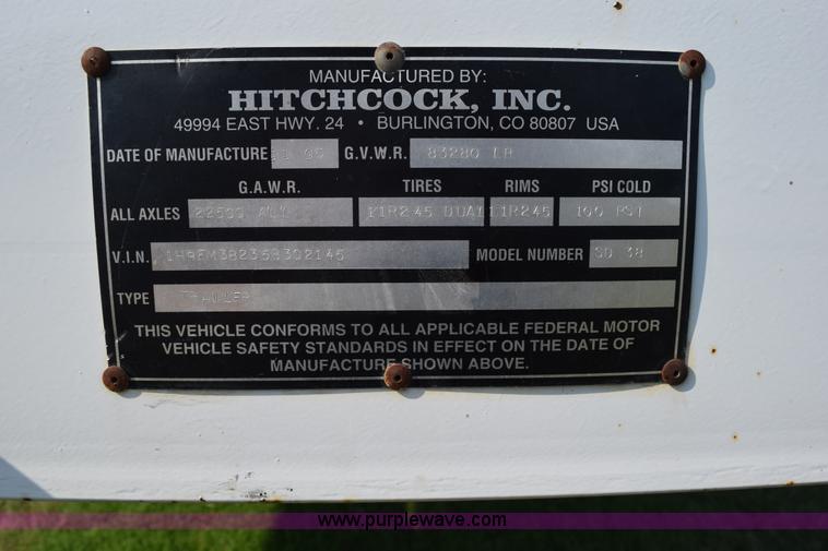 image for item L5812 2005 Hitchcock SD38 silage trailer