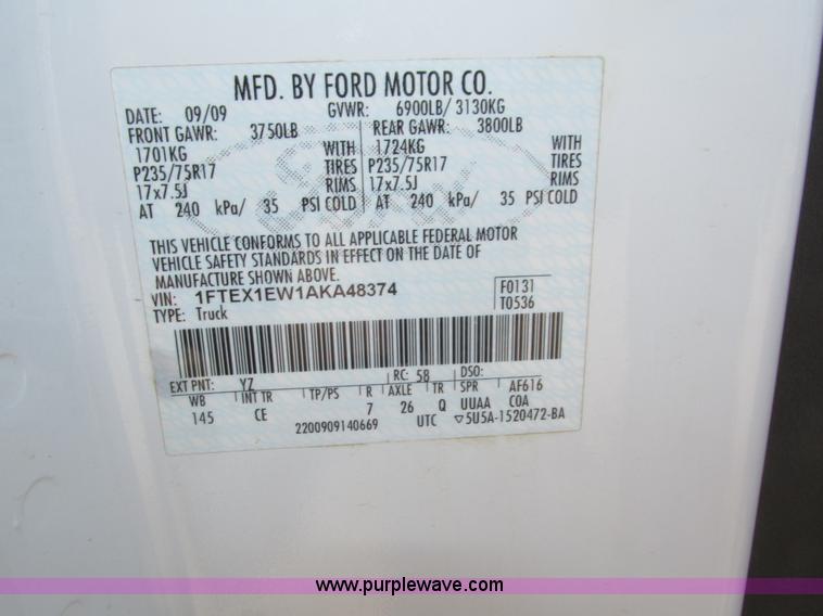 image for item H1147 2010 Ford F150 XL SuperCab pickup truck