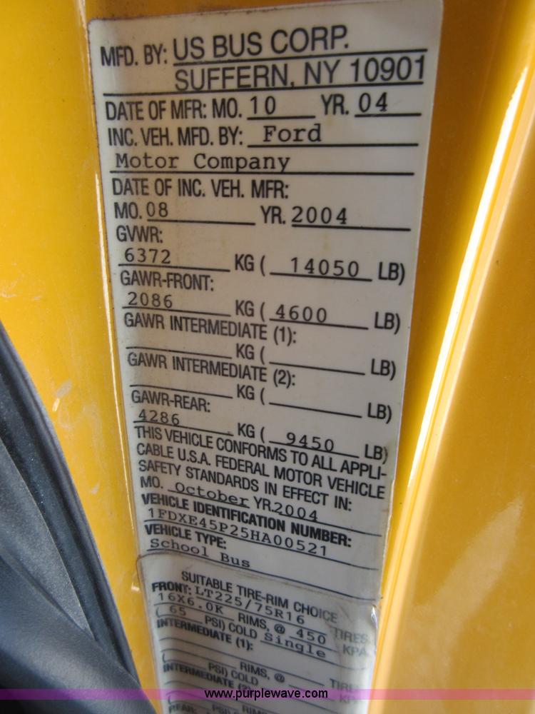image for item I1968 2005 Ford E450 Super Duty school bus